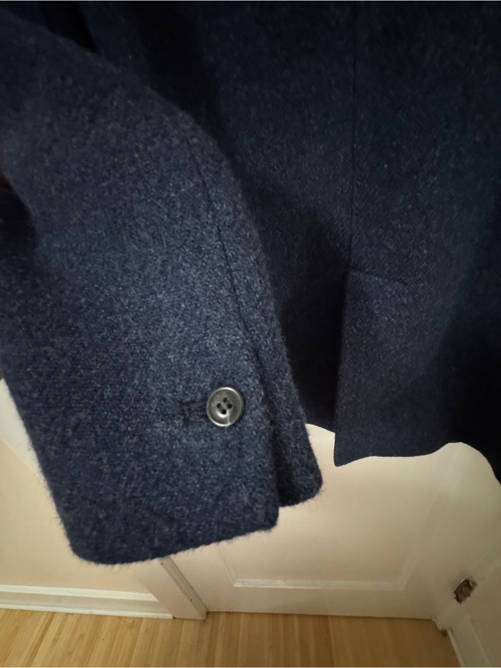 ba&sh Navy Wool-Blend Single-Button Blazer - Picture 4 of 5